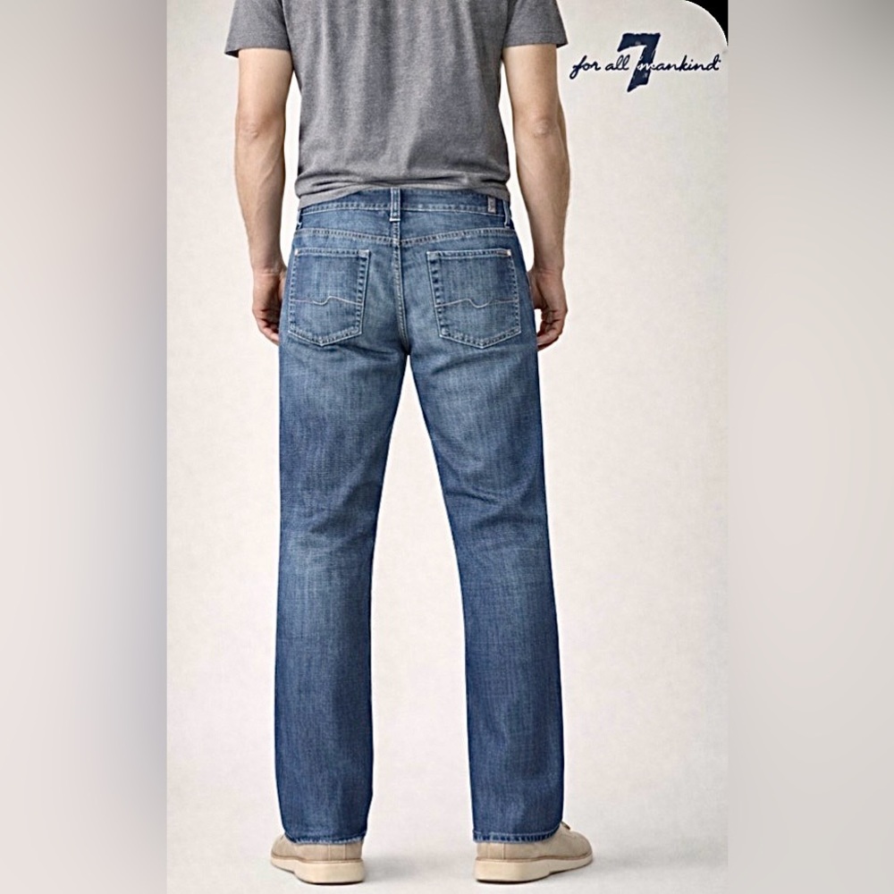 7 For All Mankind - Men's Dark Blue Straight Jeans